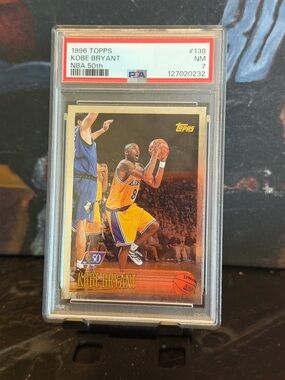 Kobe Bryant 1996 Topps NBA 50th #138 PSA NM 7